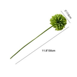 Amorly 14Pcs Artificial Pure Green Ball Chrysanthemum Flowers Artificial Mums Flowers For Home Table Centerpiece Decor Silk Flowers - thumbnail 2
