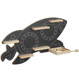 Tectake Wall Shelf Mylittlestory Rocket Holds Up To 40 Tonies  - Anthracite - thumbnail 1