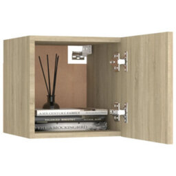 Berkfield Bedside Cabinet Sonoma Oak 30.5X30X30 Cm Engineered Wood - thumbnail 3