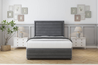 "Comfort Anna Armour Coniston Divan Bed Set No Drawers - 54"" Floor Standing & 12"" Footboard 3' Single" - image 1