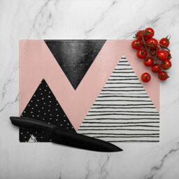 Benjamin Tate Design Geometric Triangles Glass Chopping Boarddesigner Style - thumbnail 3