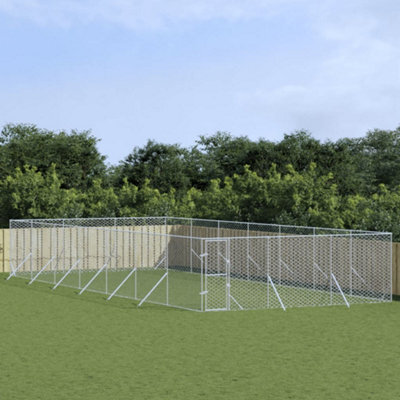 Walplus Outdoor Dog Kennel Silver 6X14X2 M Galvanised Steel - image 1
