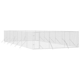 Walplus Outdoor Dog Kennel Silver 6X14X2 M Galvanised Steel - thumbnail 3