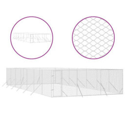 Walplus Outdoor Dog Kennel Silver 6X14X2 M Galvanised Steel - thumbnail 2