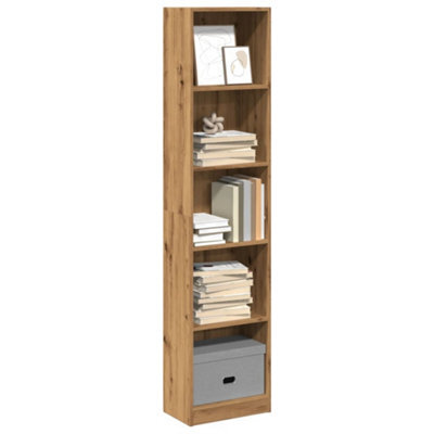 Berkfield Bookcase Artisian Oak 40X24X176 Cm Engineered Wood - image 1