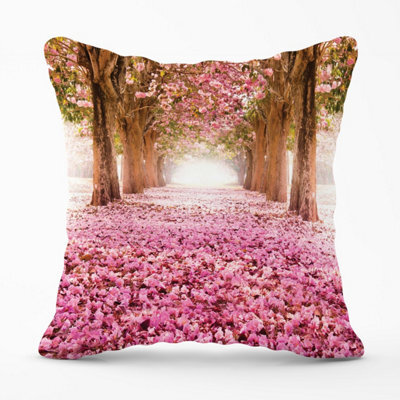 Warren Reed Designer Pink Flower Tree Tunnel Outdoor Cushion 45Cm X 45Cm - image 1