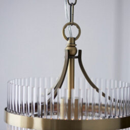 Luminosa Lighting Luminosa Marietta Pendant Ceiling Light Antique Brass Plate, Clear Glass, 1X E27 - thumbnail 4