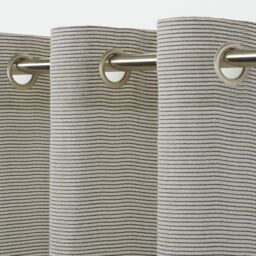 GoodHome Fola Grey Horizontal Stripe Net Eyelet Voile Curtain (W)140Cm (L)260Cm, Single - thumbnail 2