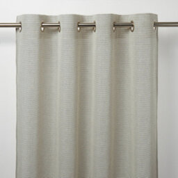 GoodHome Fola Grey Horizontal Stripe Net Eyelet Voile Curtain (W)140Cm (L)260Cm, Single - thumbnail 1