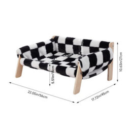 Thehotsale Wooden Frame Pet Sofa With Removable Cover 56Cm W X 45Cm D X 27Cm H - thumbnail 5