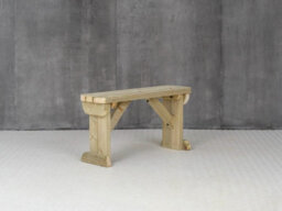 Arbor Garden Solutions Hollies Wooden Bench, Rounded Outdoor Garden Fence Seat(4Ft, Natural Finish) - thumbnail 2