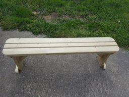 Arbor Garden Solutions Hollies Wooden Bench, Rounded Outdoor Garden Fence Seat(4Ft, Natural Finish) - thumbnail 6