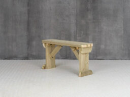 Arbor Garden Solutions Hollies Wooden Bench, Rounded Outdoor Garden Fence Seat(4Ft, Natural Finish) - thumbnail 3