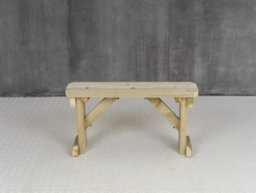 Arbor Garden Solutions Hollies Wooden Bench, Rounded Outdoor Garden Fence Seat(4Ft, Natural Finish) - thumbnail 4