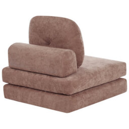 Wyld And Coco Cozynest Sofa Pouffe Bed Brown Chenille Convertible 1-Seater - Single Bed, Removable Covers, Compact Design - thumbnail 6