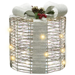 Beliani Set Of 3 Christmas Decorations Led Julso Christmas Gifts 20/25/30 Cm Silver - thumbnail 5