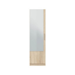 Amos Mann Furniture Krystal Canadian Oak Tall Shoe Cabinet 1 Mirrored Door - thumbnail 5