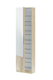 Amos Mann Furniture Krystal Canadian Oak Tall Shoe Cabinet 1 Mirrored Door - thumbnail 2