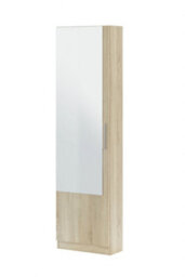Amos Mann Furniture Krystal Canadian Oak Tall Shoe Cabinet 1 Mirrored Door - thumbnail 3
