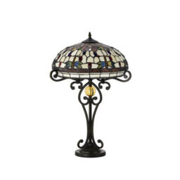 "Belofay Handmade Stained Glass Tiffany Style Table Lamp With Bronze Lamp Base For Livingroom (16 "" Wide)" - thumbnail 2