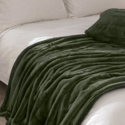 furn. Furn Empress Faux Fur Polyester Filled Cushion, Pine Green, 55 X 55Cm - thumbnail 4