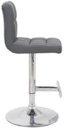 Lamboro Allegro Single Kitchen Bar Stool, Chrome Footrest, Adjustable Swivel Gas Lift, Breakfast Bar & Home Barstool, Charcoal Grey - thumbnail 2
