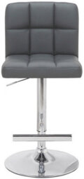 Lamboro Allegro Single Kitchen Bar Stool, Chrome Footrest, Adjustable Swivel Gas Lift, Breakfast Bar & Home Barstool, Charcoal Grey - thumbnail 3