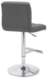 Lamboro Allegro Single Kitchen Bar Stool, Chrome Footrest, Adjustable Swivel Gas Lift, Breakfast Bar & Home Barstool, Charcoal Grey - thumbnail 4