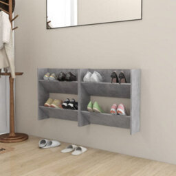 Vidaxl Wall Shoe Cabinets 2 Pcs Concrete Grey 60X18X60 Cm Engineered Wood