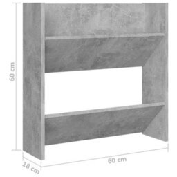 Vidaxl Wall Shoe Cabinets 2 Pcs Concrete Grey 60X18X60 Cm Engineered Wood - thumbnail 8