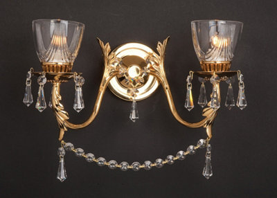 Luminosa Lighting Luminosa Livorno Twin Strass Wall Light