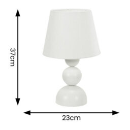 Valuelights Winnie Pair Of Cream Fabric Shade Stacked Touch Table Lamps - thumbnail 5