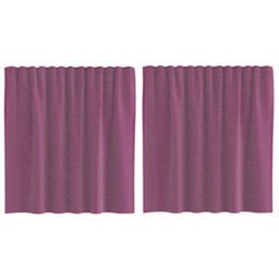 Berkfield Voile Curtains With Loops 2 Pcs Purple 140X140 Cm - thumbnail 2