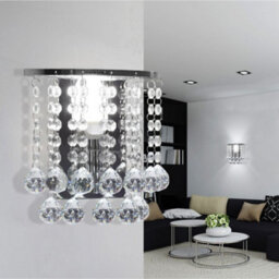Long Life Lamps Company Modern Polished Chrome Crystal Droplet Chandelier Candle Wall Light Decor Lamp M0019 - thumbnail 5