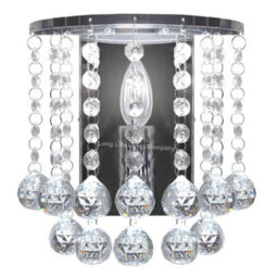 Long Life Lamps Company Modern Polished Chrome Crystal Droplet Chandelier Candle Wall Light Decor Lamp M0019