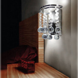 Long Life Lamps Company Modern Polished Chrome Crystal Droplet Chandelier Candle Wall Light Decor Lamp M0019 - thumbnail 7