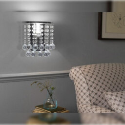 Long Life Lamps Company Modern Polished Chrome Crystal Droplet Chandelier Candle Wall Light Decor Lamp M0019 - thumbnail 6