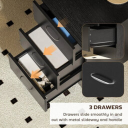 Versatile 120 Cm Black Office Desk With Shelves - Perfect For Home & Study - thumbnail 3