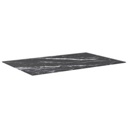 Berkfield Durable Table Top Black 100X62 Cm 8mm Tempered Glass With Marble Design - thumbnail 1
