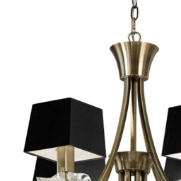 Luminosa Lighting Luminosa Akira Pendant 2 Tier 12 Light E14, Antique Brass With Black Shades - thumbnail 4