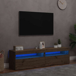 Walplus Tv Cabinets With Led Lights 2 Pcs Artisan Oak Engineered Wood - thumbnail 1