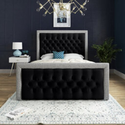 Ds Living Cheltenham Glitter And Black Velvet Upholstered Bed Frame 6Ft - thumbnail 3