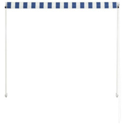 Walplus Retractable Awning Garden Sun Shade Canopy Gazebo For Back Door, Porch, Patio 150X150 Cm Blue And White - thumbnail 5