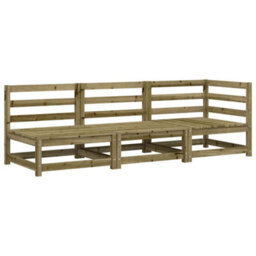 Berkfield Garden Sofa 3-Seater Impregnated Wood Pine - thumbnail 2