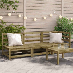 Berkfield Garden Sofa 3-Seater Impregnated Wood Pine - thumbnail 1