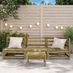 Berkfield Garden Sofa 3-Seater Impregnated Wood Pine - thumbnail 3