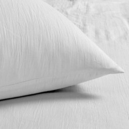 Velosso White Washed Linen Look Duvet Cover And Pillowcase Set King