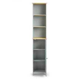 Vonhaus Tall Bathroom Cabinet - Grey Bathroom Tallboy With Shelves - Tall Bathroom Storage With Shutter Style Doors - thumbnail 8