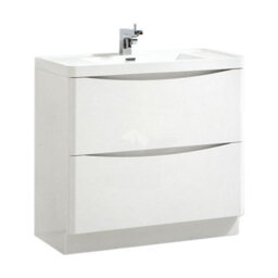 Plum&clay Eden Gloss White Floorstanding Vanity Unit With Resin Basin (W)900mm