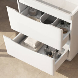 Plum&clay Eden Gloss White Floorstanding Vanity Unit With Resin Basin (W)900mm - thumbnail 3